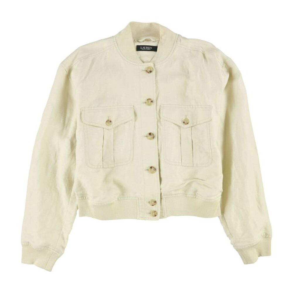 Ralph Lauren Womens Linen-Blend Bomber Jacket, NWT